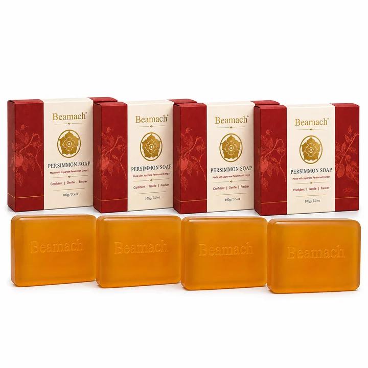 Persimmon Soap for Old People Smell - Japanese Persimmon & Green Tea Extract - Natural Deodorant Soap for Men & Women, Gentle on All Skin Types