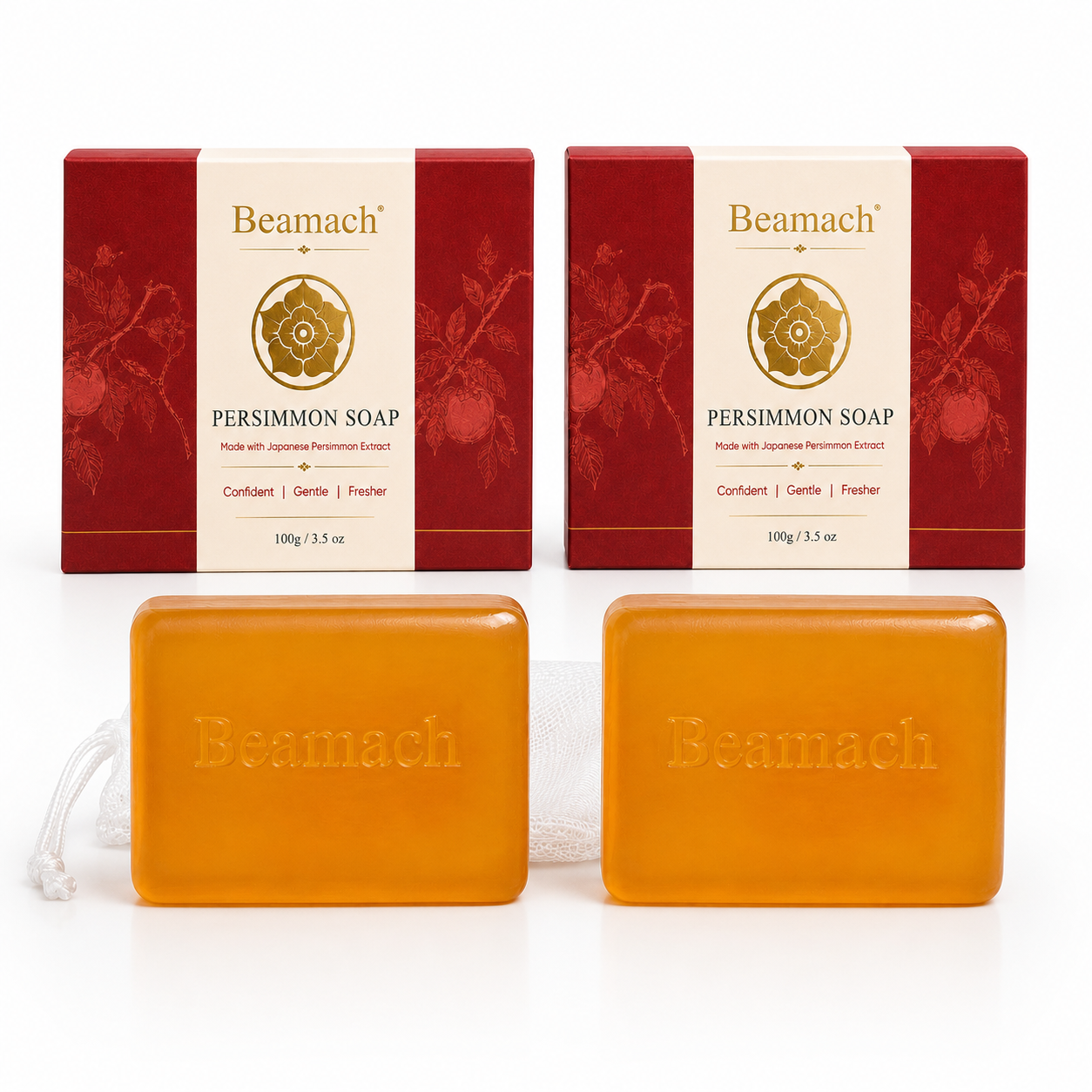 Persimmon Soap for Old People Smell - Japanese Persimmon & Green Tea Extract - Natural Deodorant Soap for Men & Women, Gentle on All Skin Types