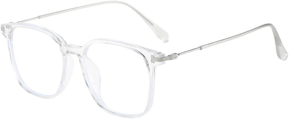 Square Blue Light Blocking Glasses for Women Men, Lightweight Frame Anti Eyestrain Computer Glasses