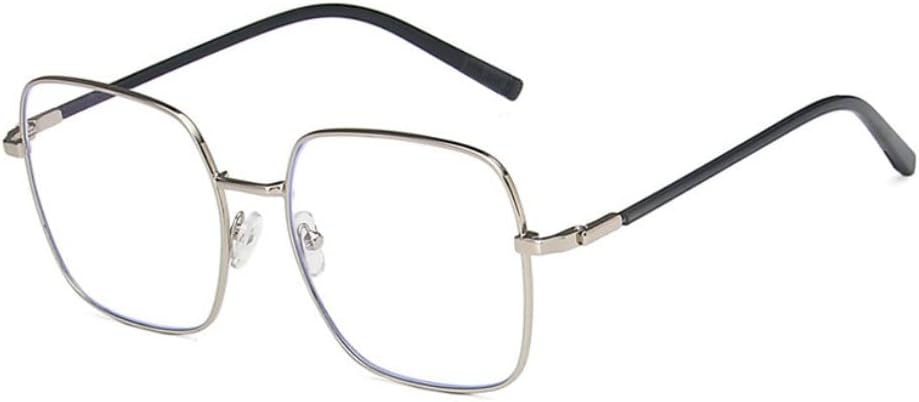 Classic woman's metal big face nerd glasses frame Clear lenses