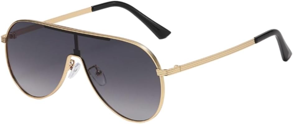  New Pilot-Style Connected Metal Sunglasses for Men and Women, Double-Bridge Aviator-Style Trendy UV400 Sunglasses