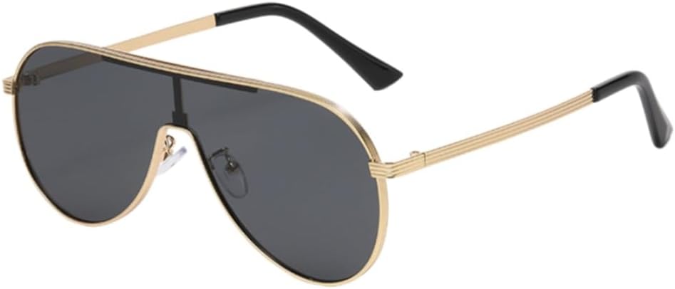 New Pilot-Style Connected Metal Sunglasses for Men and Women, Double-Bridge Aviator-Style Trendy UV400 Sunglasses