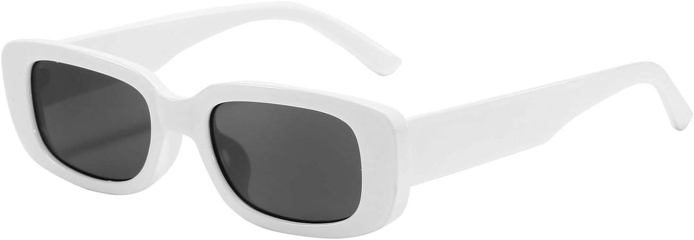 Rectangle Sunglasses for Women Retro Driving Glasses 90's Vintage Fashion Narrow Square Frame UV400 Protection