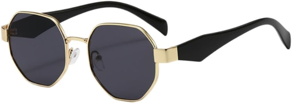 Geometric Polygon Sunglasses for Women Men, Retro Hexagonal Metal Frame UV400 Sun Glasses