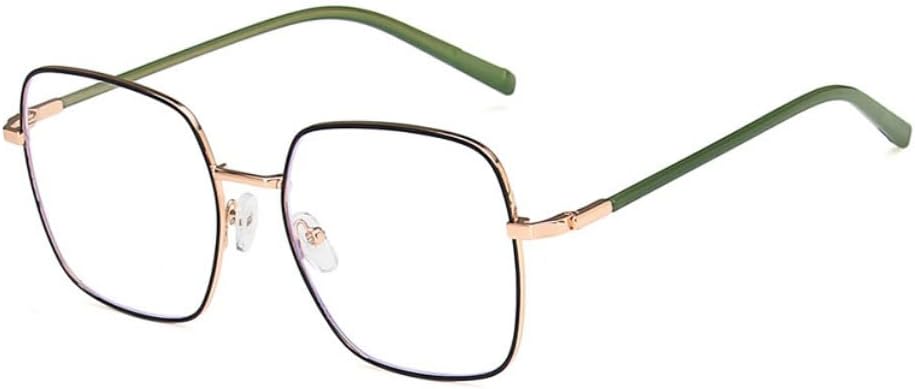 Classic woman's metal big face nerd glasses frame Clear lenses
