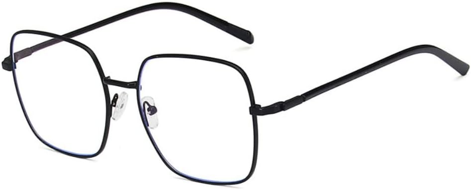Classic woman's metal big face nerd glasses frame Clear lenses