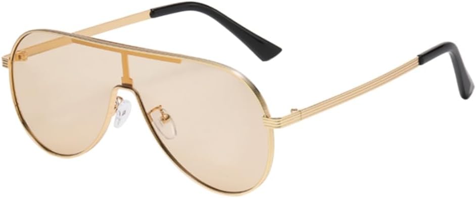  New Pilot-Style Connected Metal Sunglasses for Men and Women, Double-Bridge Aviator-Style Trendy UV400 Sunglasses