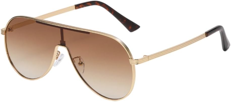  New Pilot-Style Connected Metal Sunglasses for Men and Women, Double-Bridge Aviator-Style Trendy UV400 Sunglasses