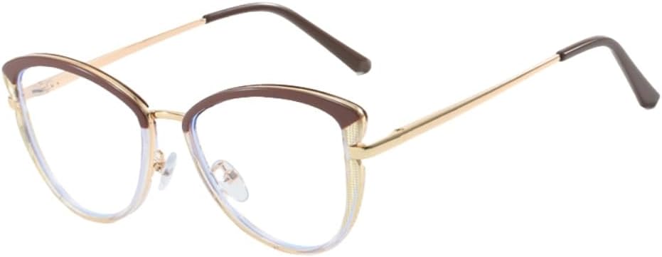 Blue Light Blocking Glasses with TR90 Cat Eye Frame  . Computer Glasses - Anti Eyestrain & UV Glare Protection