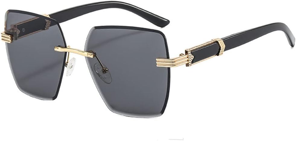 Rimless Cut Edge Women's Gradient Sunglasses, Large Frame Sunglasses