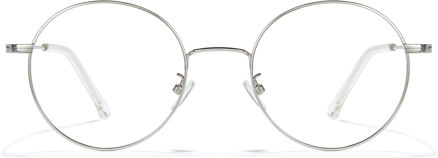 Blue Light Blocking Glasses Round Metal Frame Computer Glasses | Blue light blocking glasses featuring round metal frame, comfortable fit and versatile use for work, study and entertainment