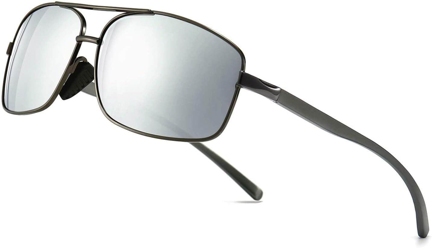 Ultra Lightweight Rectangular Polarized Sunglasses Men UV400 Protection