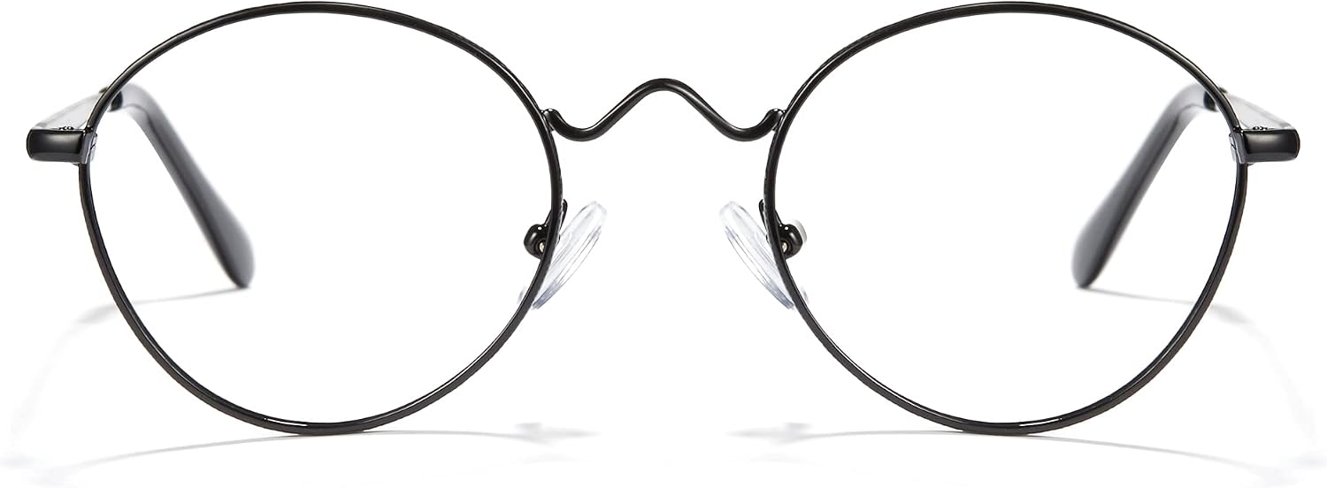 Blue Light Blocking Glasses Round Metal Frame Computer Glasses | Blue light blocking glasses featuring round metal frame, comfortable fit and versatile use for work, study and entertainment