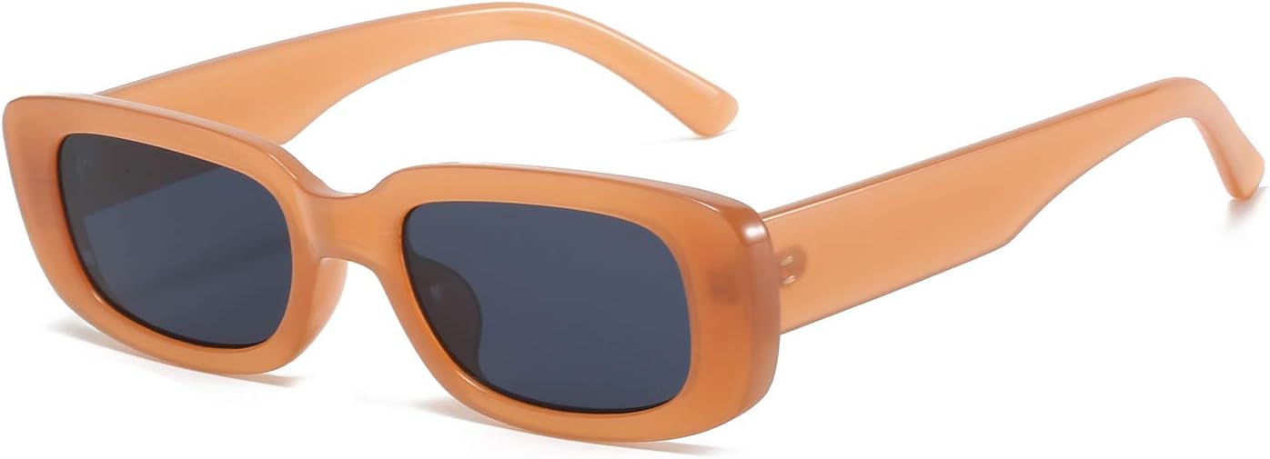 Rectangle Sunglasses for Women Retro Driving Glasses 90's Vintage Fashion Narrow Square Frame UV400 Protection