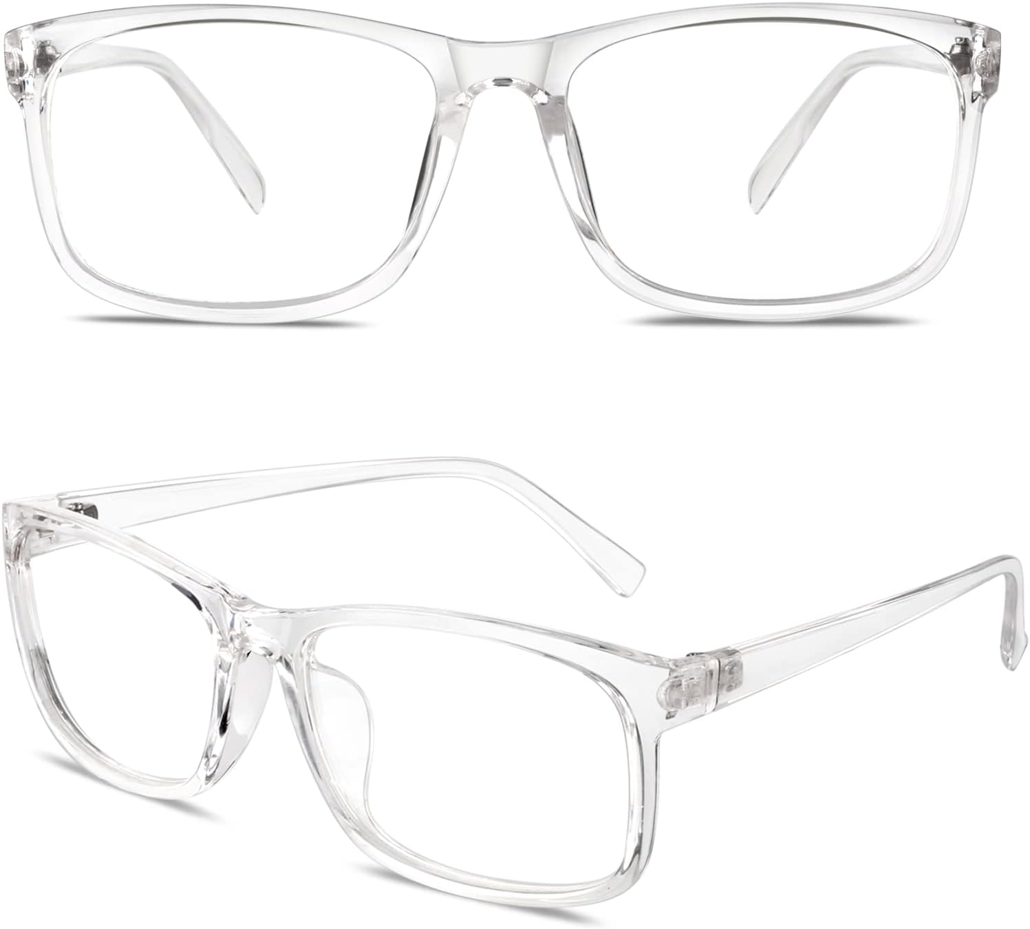 Fake Glasses Clear Lens Non-Prescription Retro Rectangular Frame UV400 Protection Men Women CN12