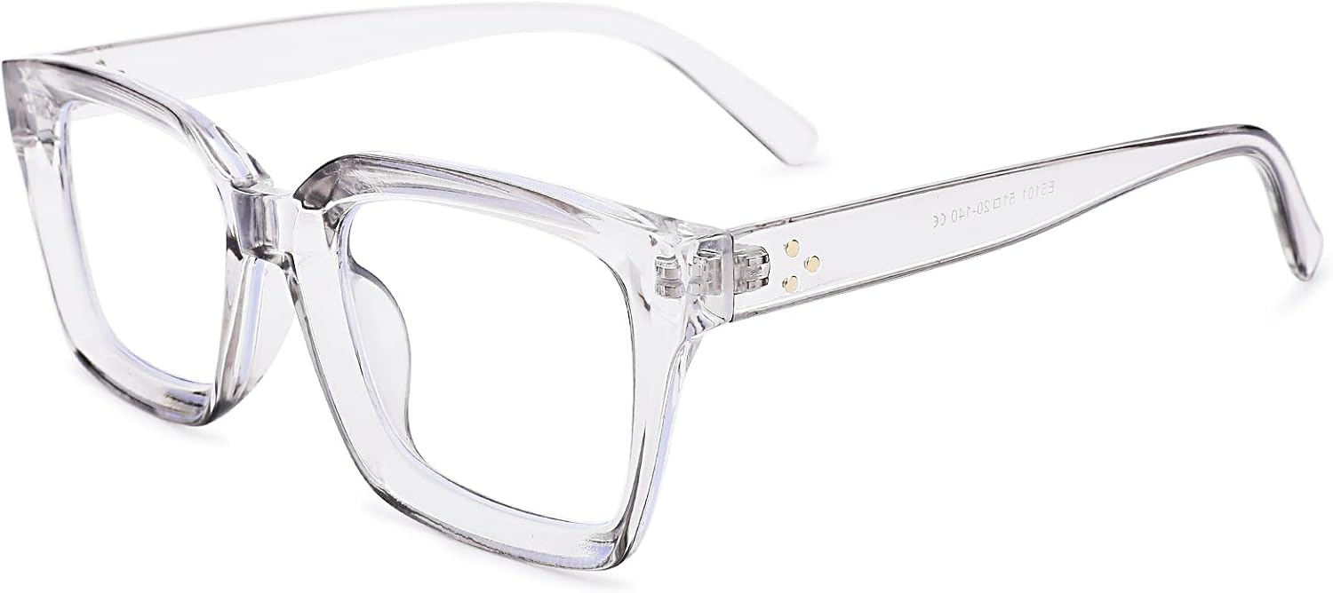 Classic Non-prescription Clear Lens Eyeglasses for Women Thick Square Frame Eyewear