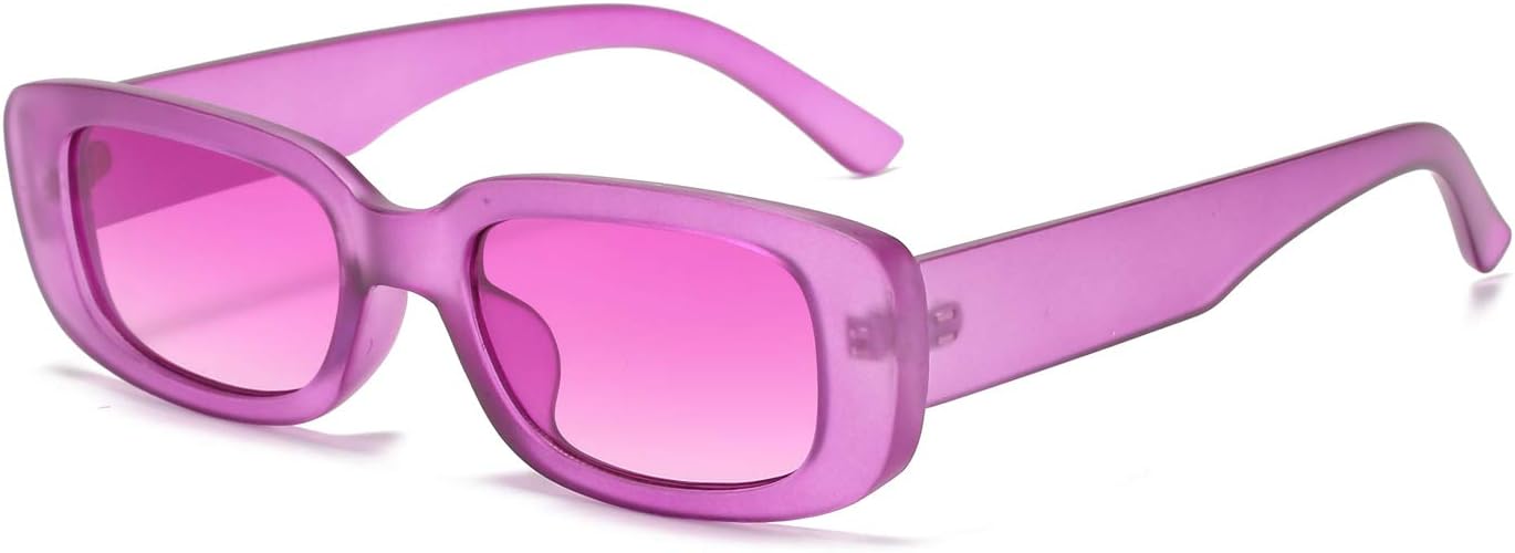 Rectangle Sunglasses for Women Retro Driving Glasses 90's Vintage Fashion Narrow Square Frame UV400 Protection