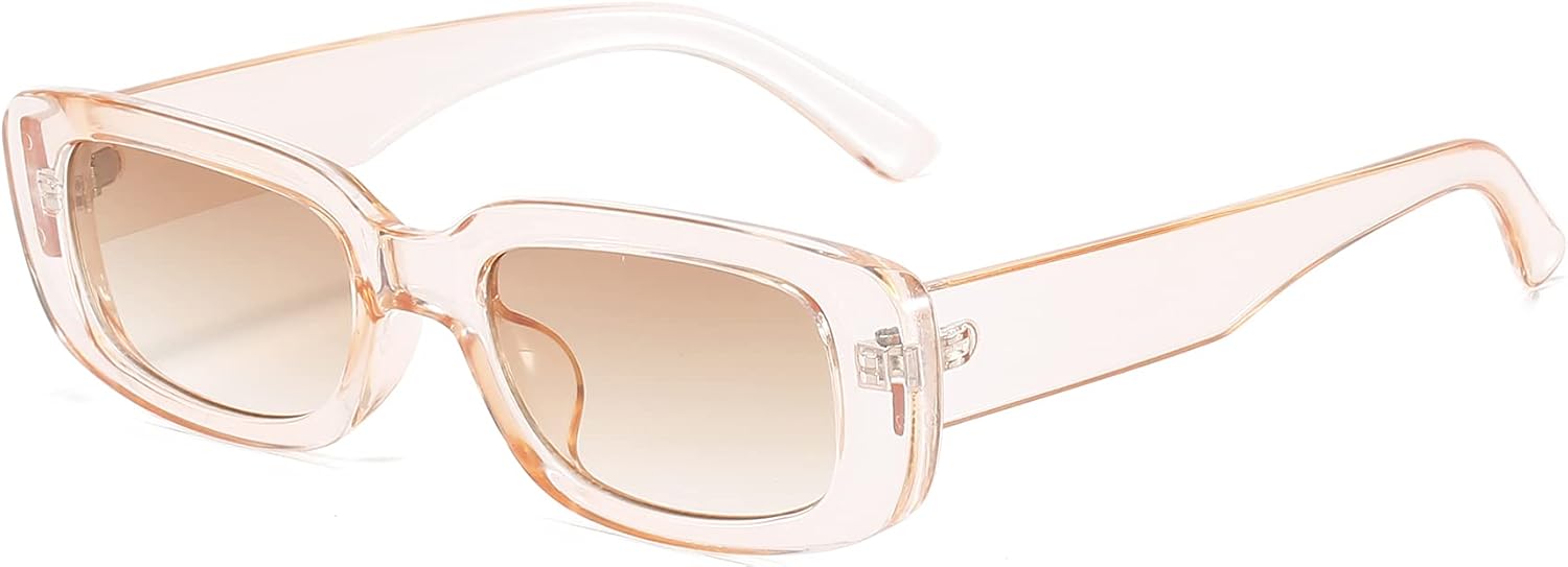 Rectangle Sunglasses for Women Retro Driving Glasses 90's Vintage Fashion Narrow Square Frame UV400 Protection