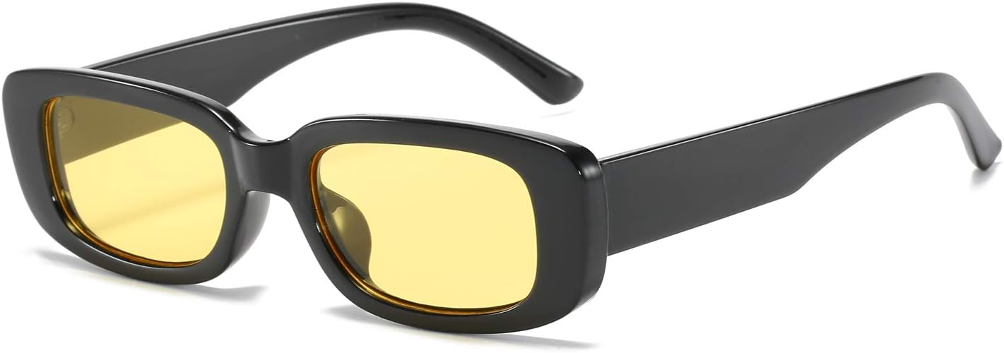 Rectangle Sunglasses for Women Retro Driving Glasses 90's Vintage Fashion Narrow Square Frame UV400 Protection