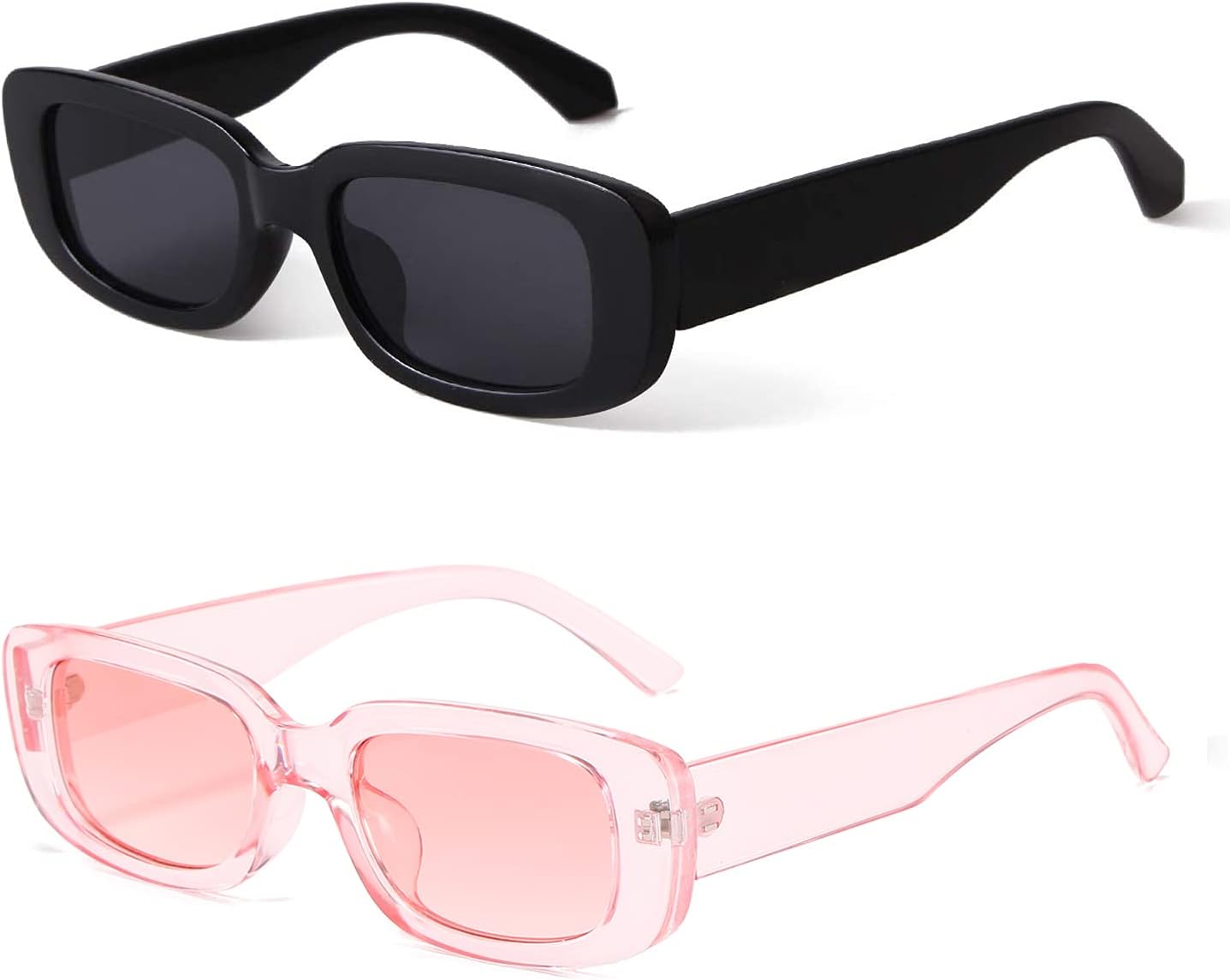 Rectangle Sunglasses for Women Retro Driving Glasses 90's Vintage Fashion Narrow Square Frame UV400 Protection