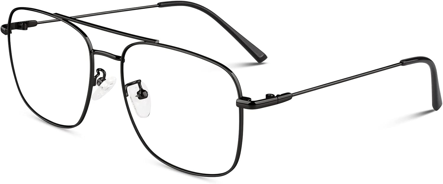 Fake Glasses Non-Prescription Clear Lens Metal Frame Fashion Eyewear for Women Men