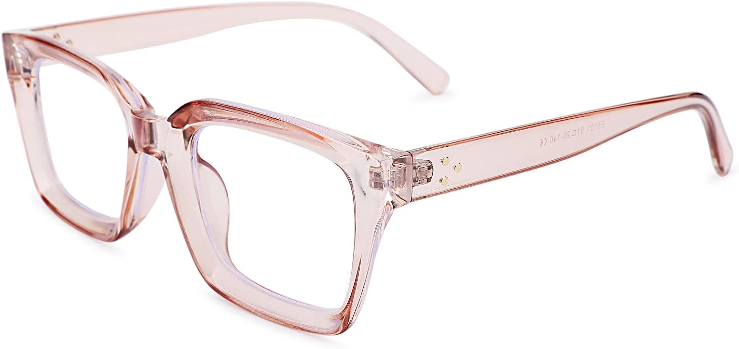 Classic Non-prescription Clear Lens Eyeglasses for Women Thick Square Frame Eyewear