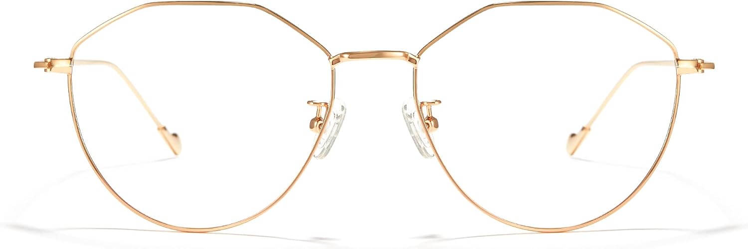 Blue Light Blocking Glasses Round Metal Frame Computer Glasses | Blue light blocking glasses featuring round metal frame, comfortable fit and versatile use for work, study and entertainment