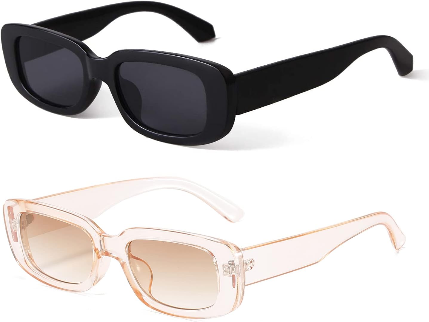 Rectangle Sunglasses for Women Retro Driving Glasses 90's Vintage Fashion Narrow Square Frame UV400 Protection