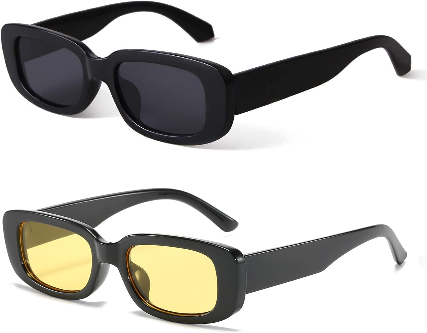 Rectangle Sunglasses for Women Retro Driving Glasses 90's Vintage Fashion Narrow Square Frame UV400 Protection