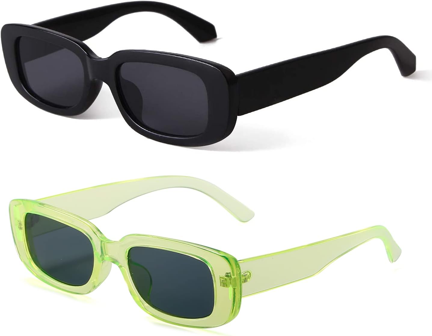 Rectangle Sunglasses for Women Retro Driving Glasses 90's Vintage Fashion Narrow Square Frame UV400 Protection