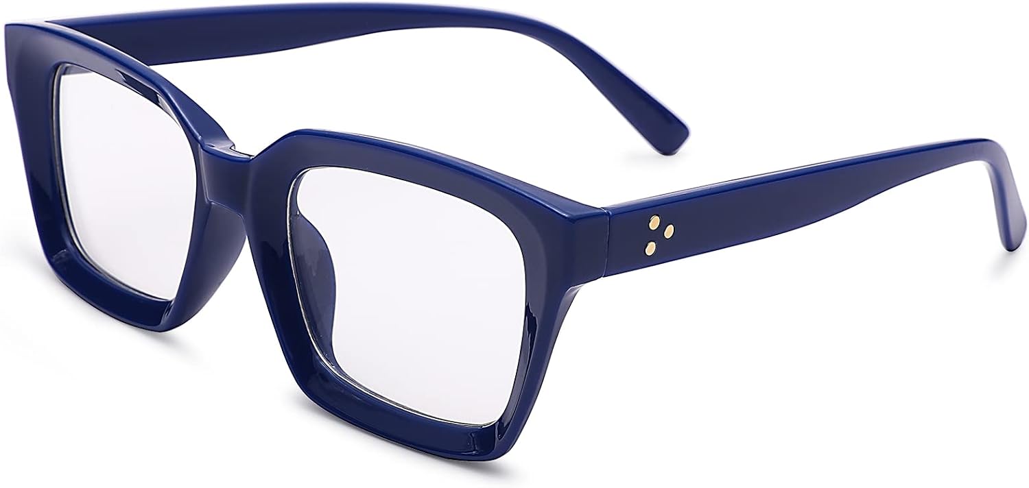 Classic Non-prescription Clear Lens Eyeglasses for Women Thick Square Frame Eyewear