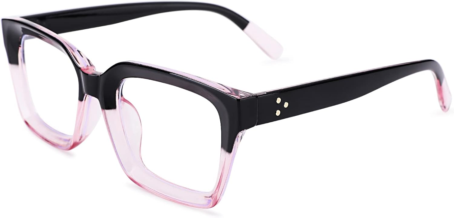 Classic Non-prescription Clear Lens Eyeglasses for Women Thick Square Frame Eyewear