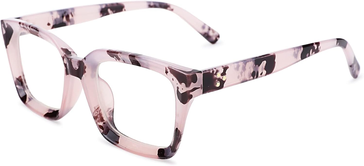 Classic Non-prescription Clear Lens Eyeglasses for Women Thick Square Frame Eyewear
