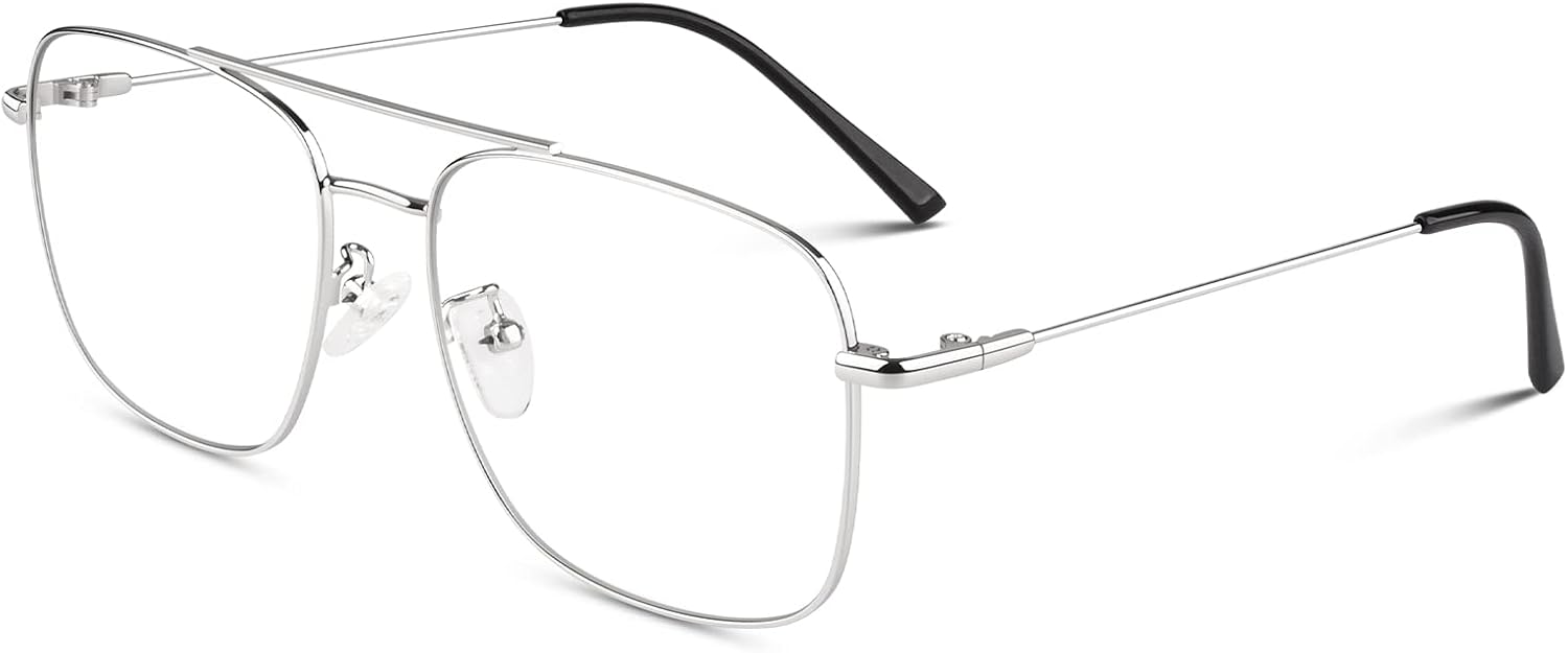 Fake Glasses Non-Prescription Clear Lens Metal Frame Fashion Eyewear for Women Men
