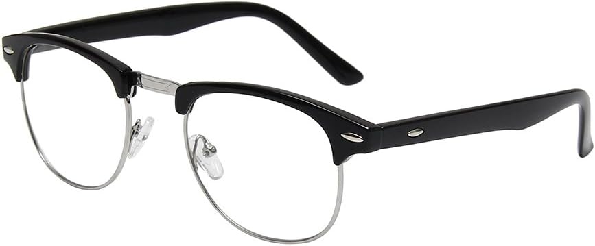 Shiratori New Vintage Fashion Half Frame Semi-Rimless Clear Lens Glasses