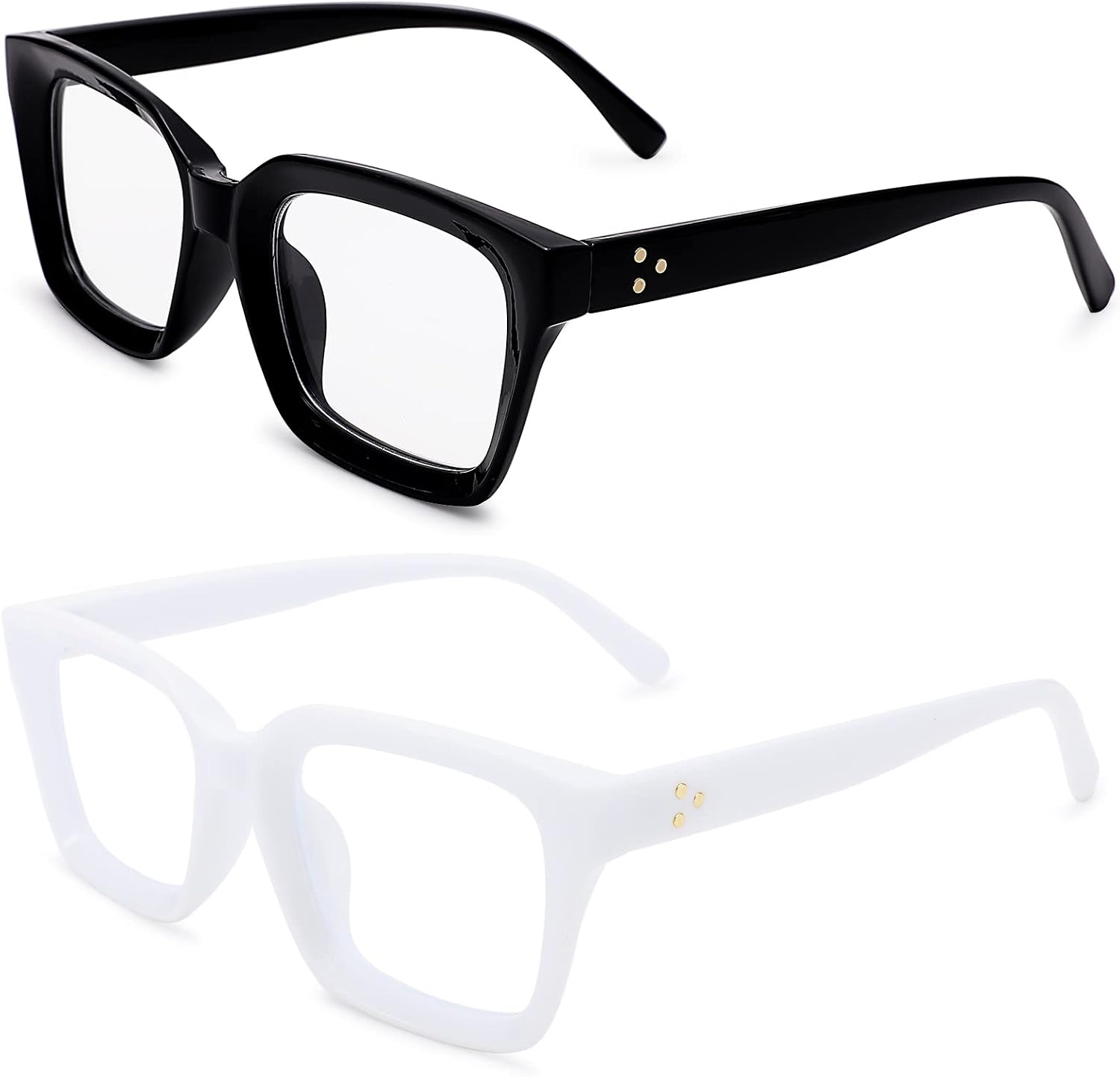 Classic Non-prescription Clear Lens Eyeglasses for Women Thick Square Frame Eyewear