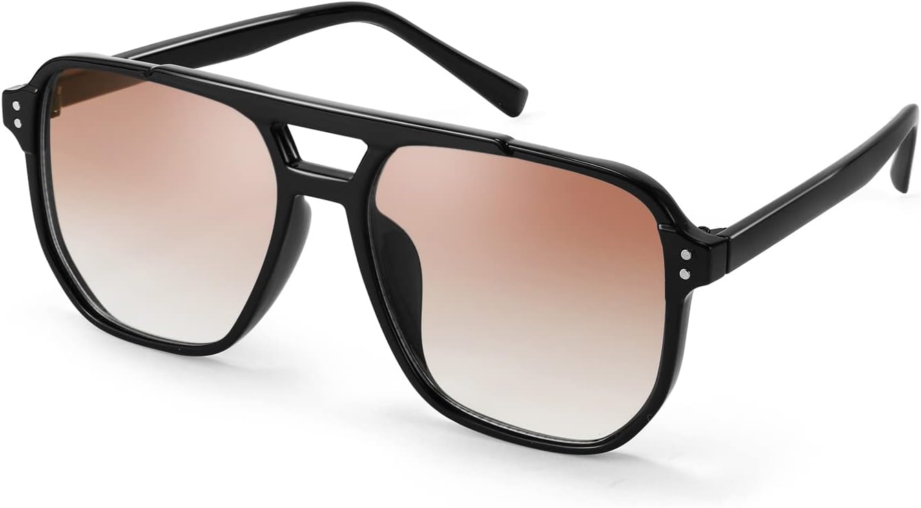 Retro Square Aviator Sunglasses Women Men 70s Vintage Trendy Plastic Frame Sun Glasses B2835