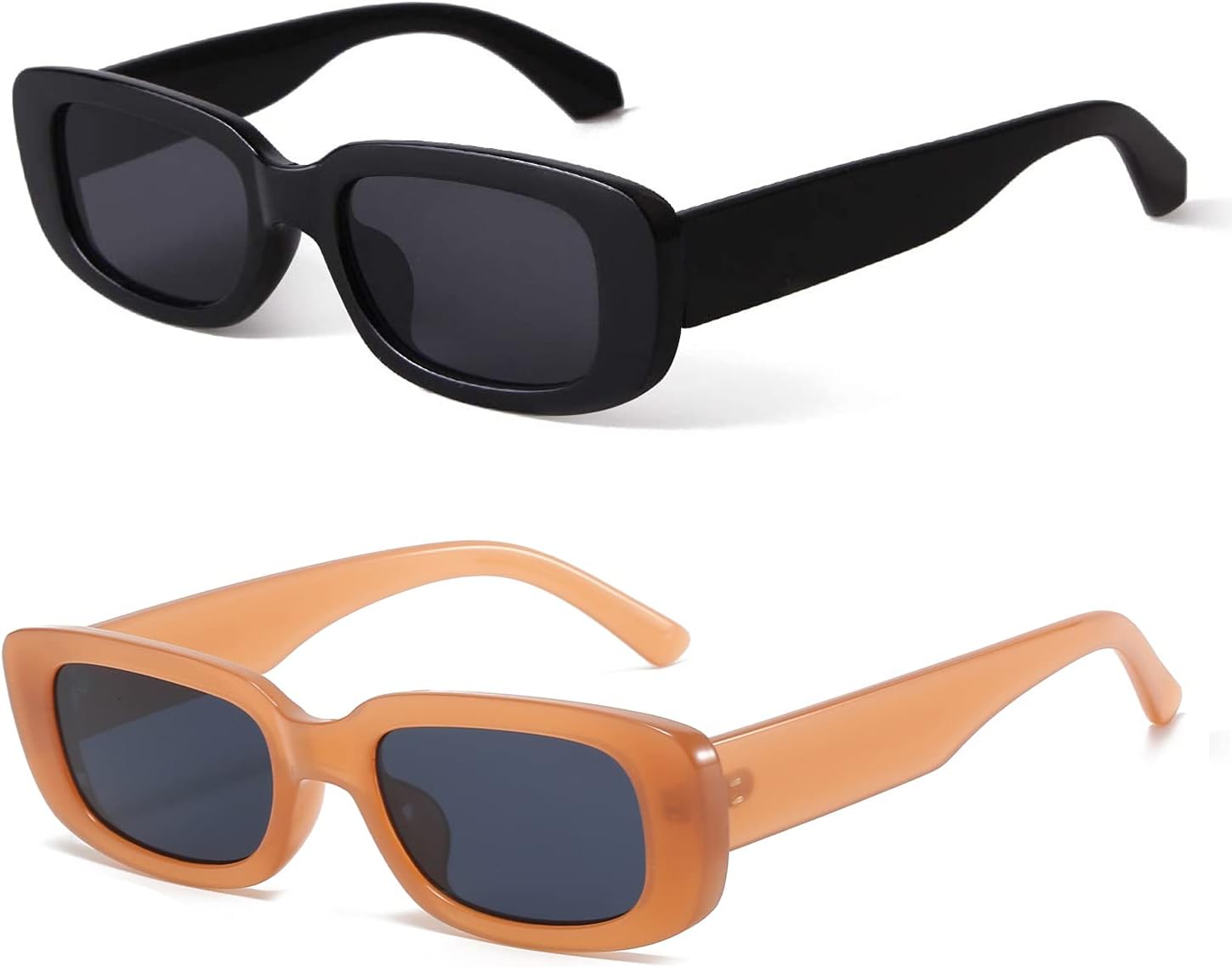 Rectangle Sunglasses for Women Retro Driving Glasses 90's Vintage Fashion Narrow Square Frame UV400 Protection