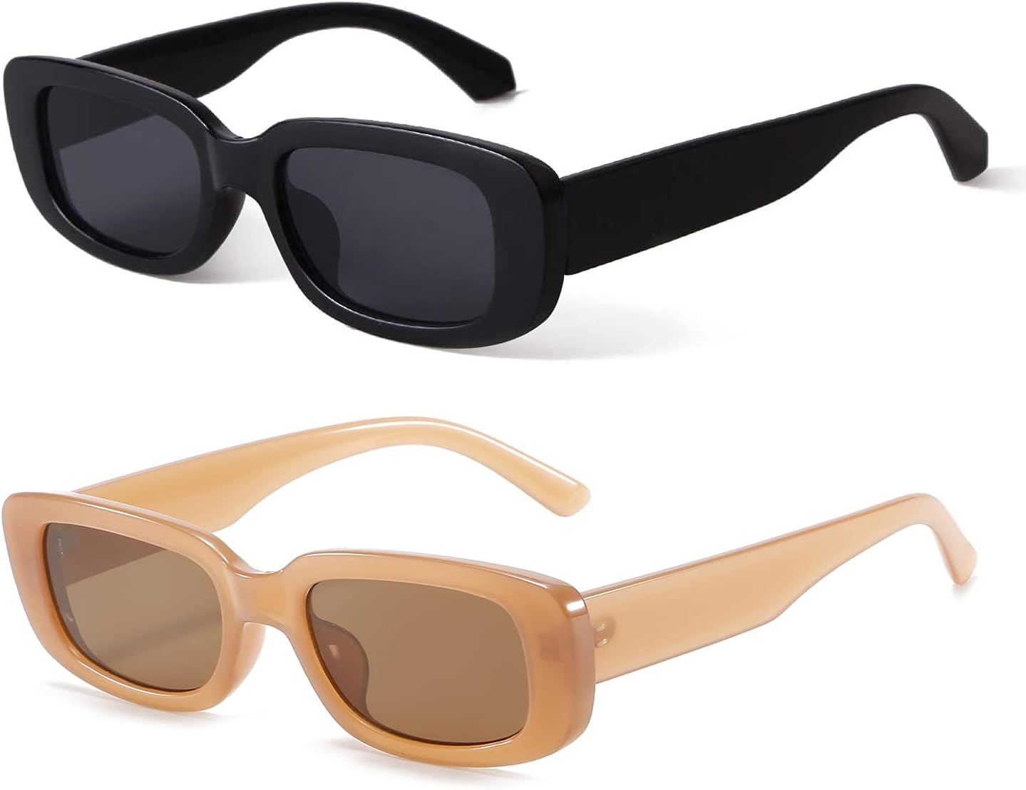 Rectangle Sunglasses for Women Retro Driving Glasses 90's Vintage Fashion Narrow Square Frame UV400 Protection