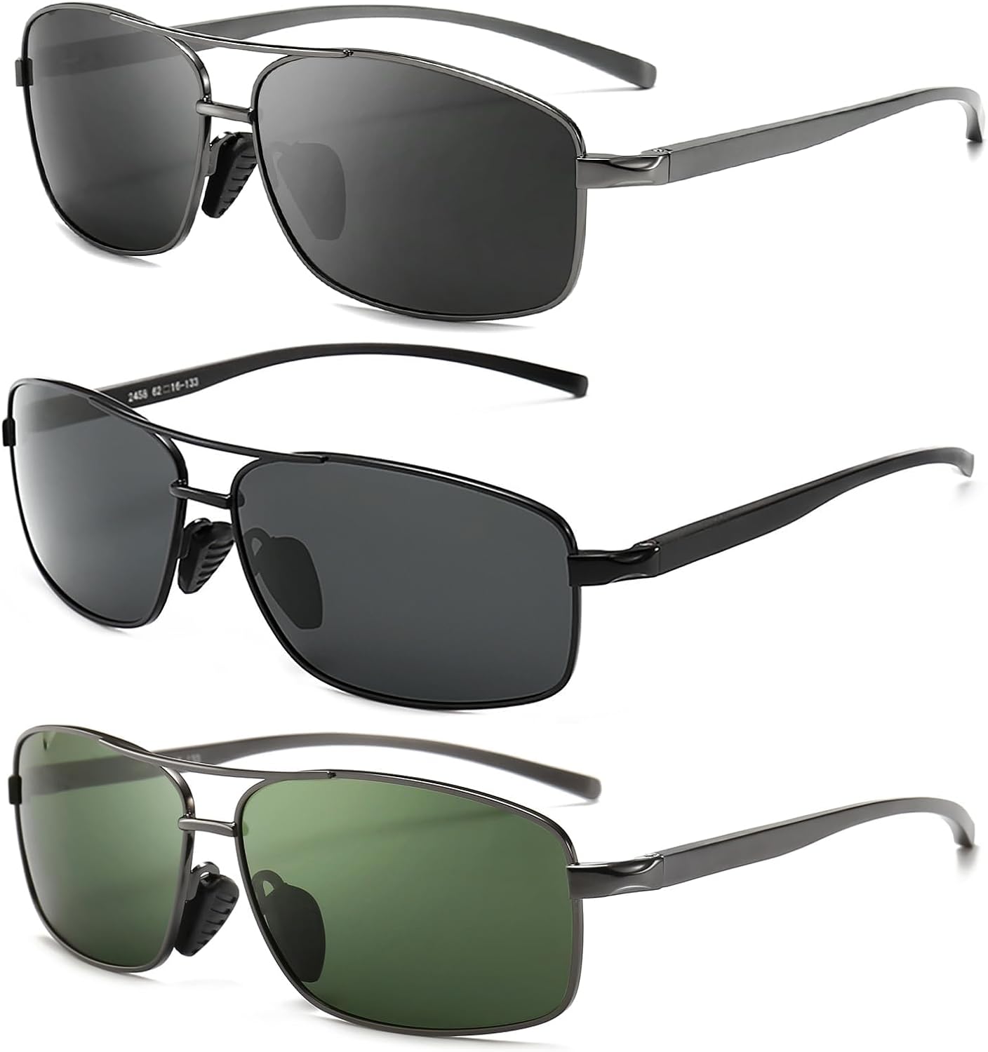 Ultra Lightweight Rectangular Polarized Sunglasses Men UV400 Protection