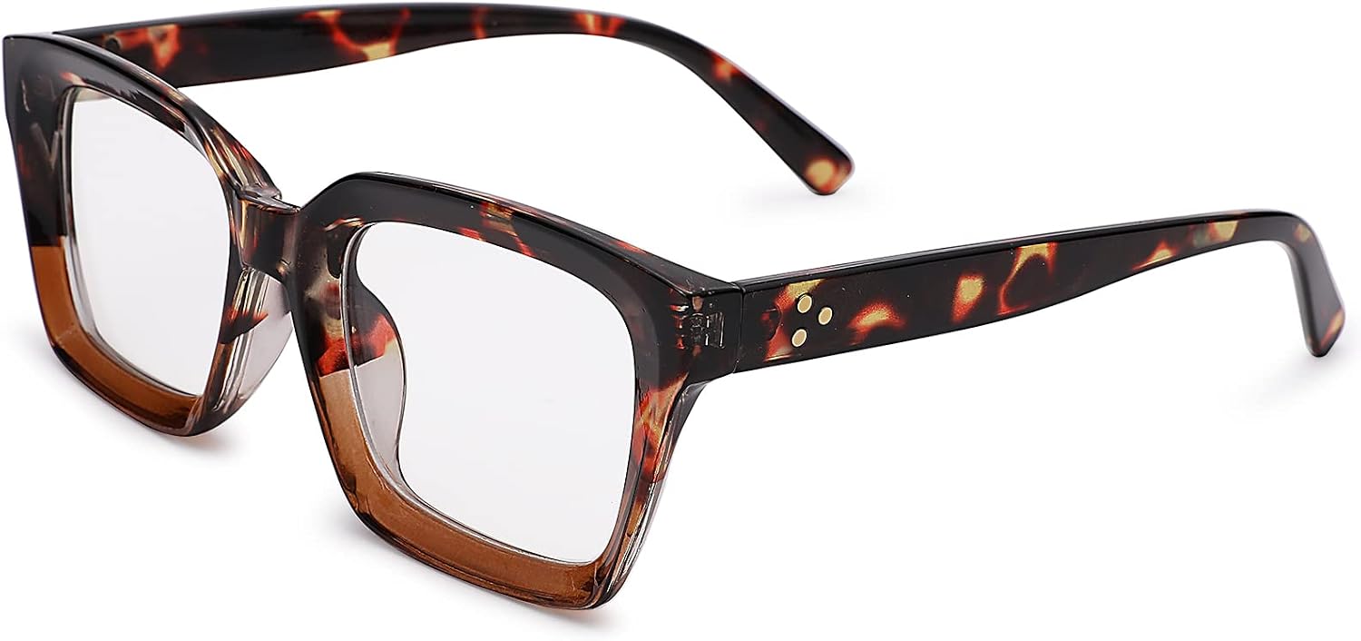 Classic Non-prescription Clear Lens Eyeglasses for Women Thick Square Frame Eyewear