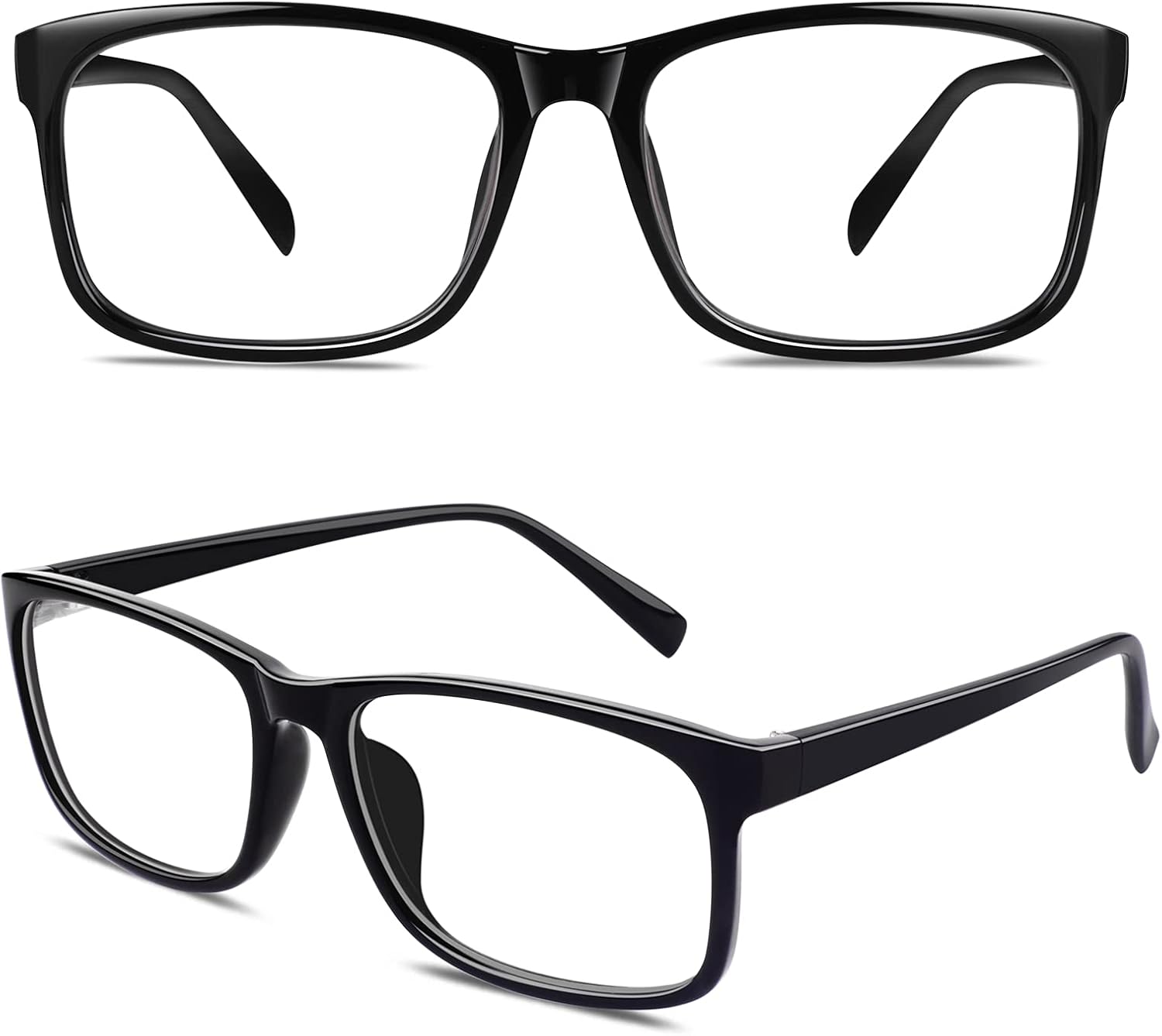 Fake Glasses Clear Lens Non-Prescription Retro Rectangular Frame UV400 Protection Men Women CN12