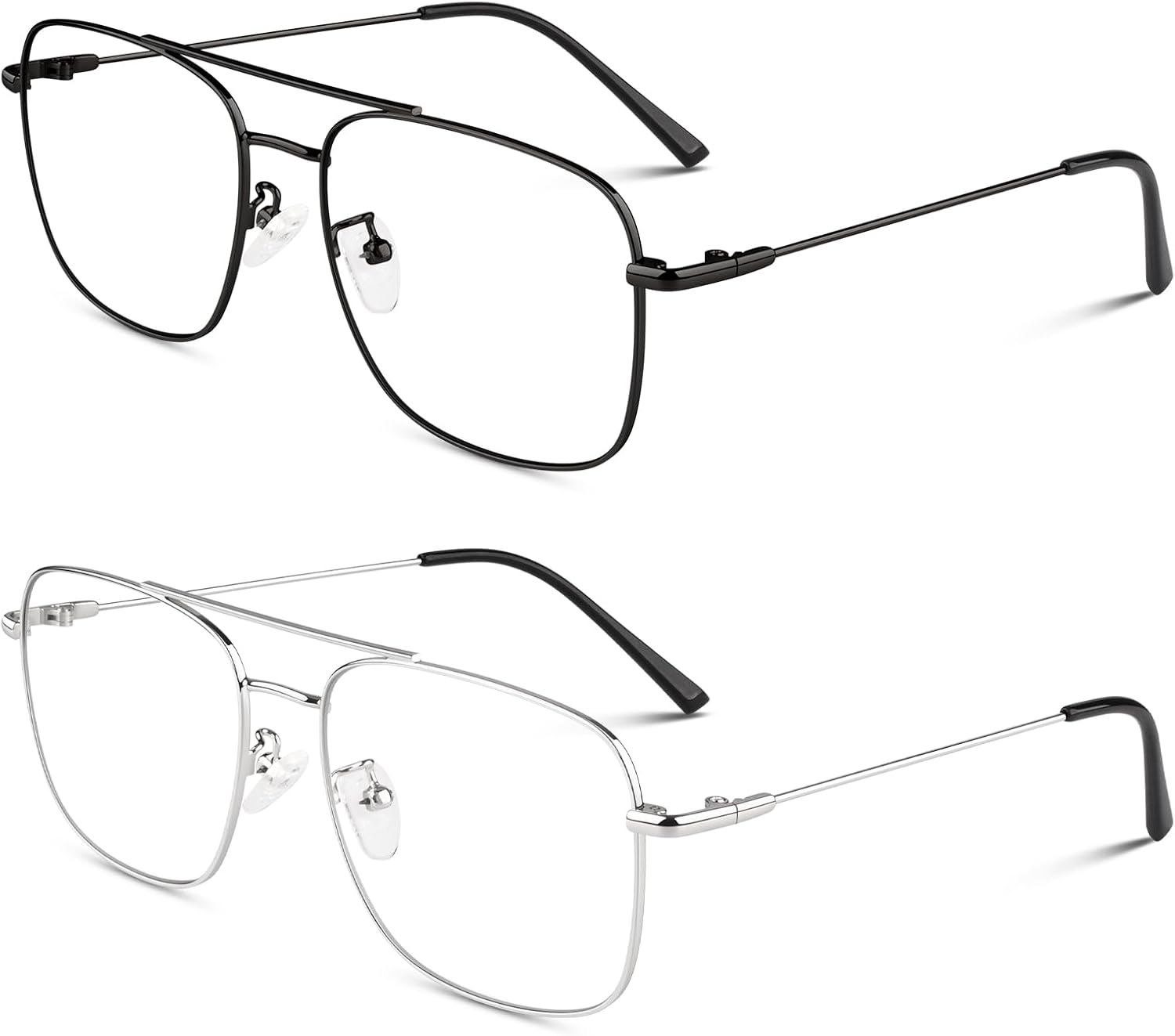 Fake Glasses Non-Prescription Clear Lens Metal Frame Fashion Eyewear for Women Men