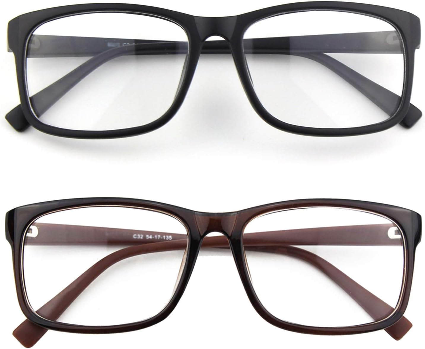 Fake Glasses Clear Lens Non-Prescription Retro Rectangular Frame UV400 Protection Men Women CN12