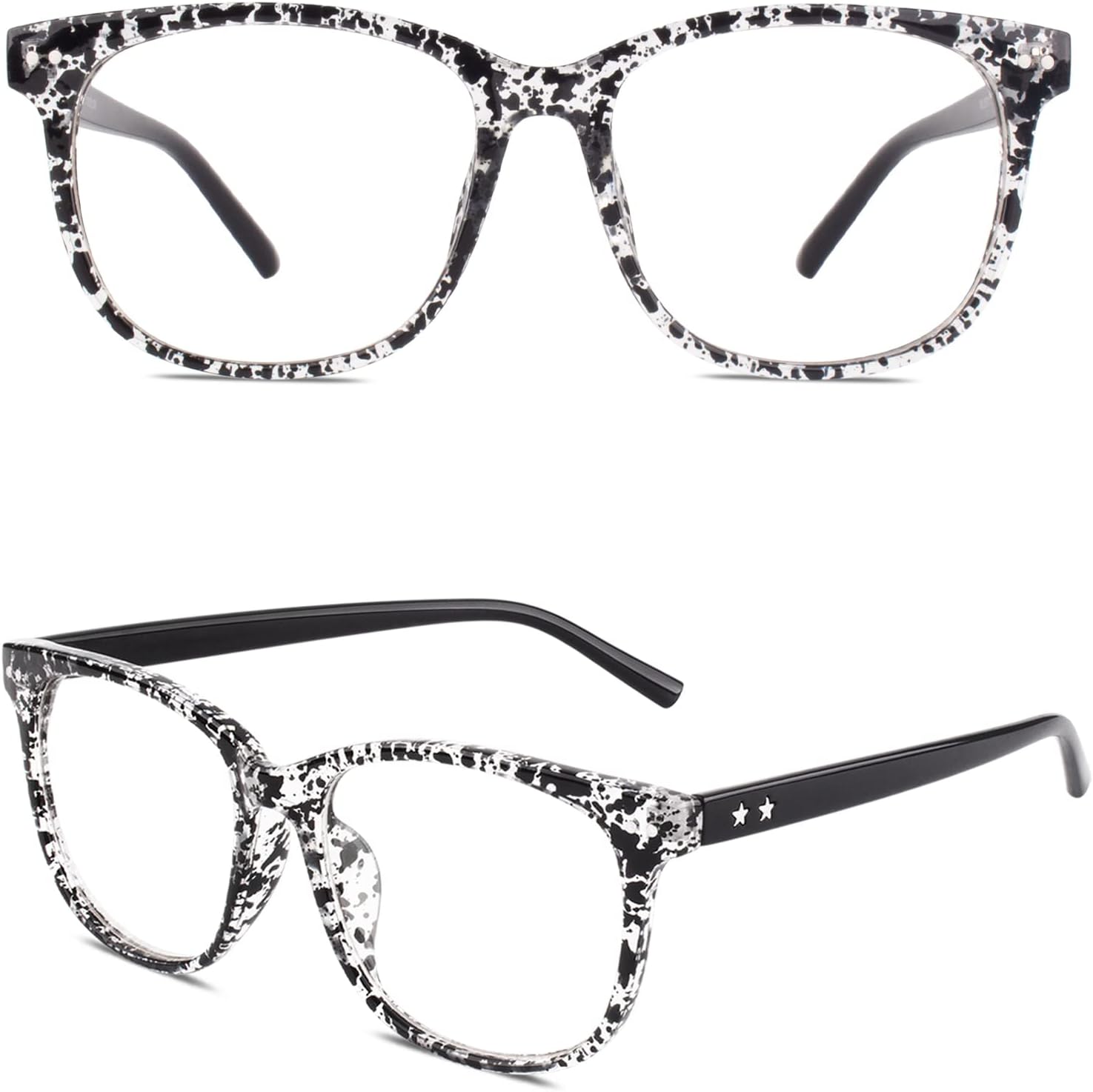 Fake Non Prescription Glasses Clear Lens for Women Men Oversized Frame UV400 Protection, 201581
