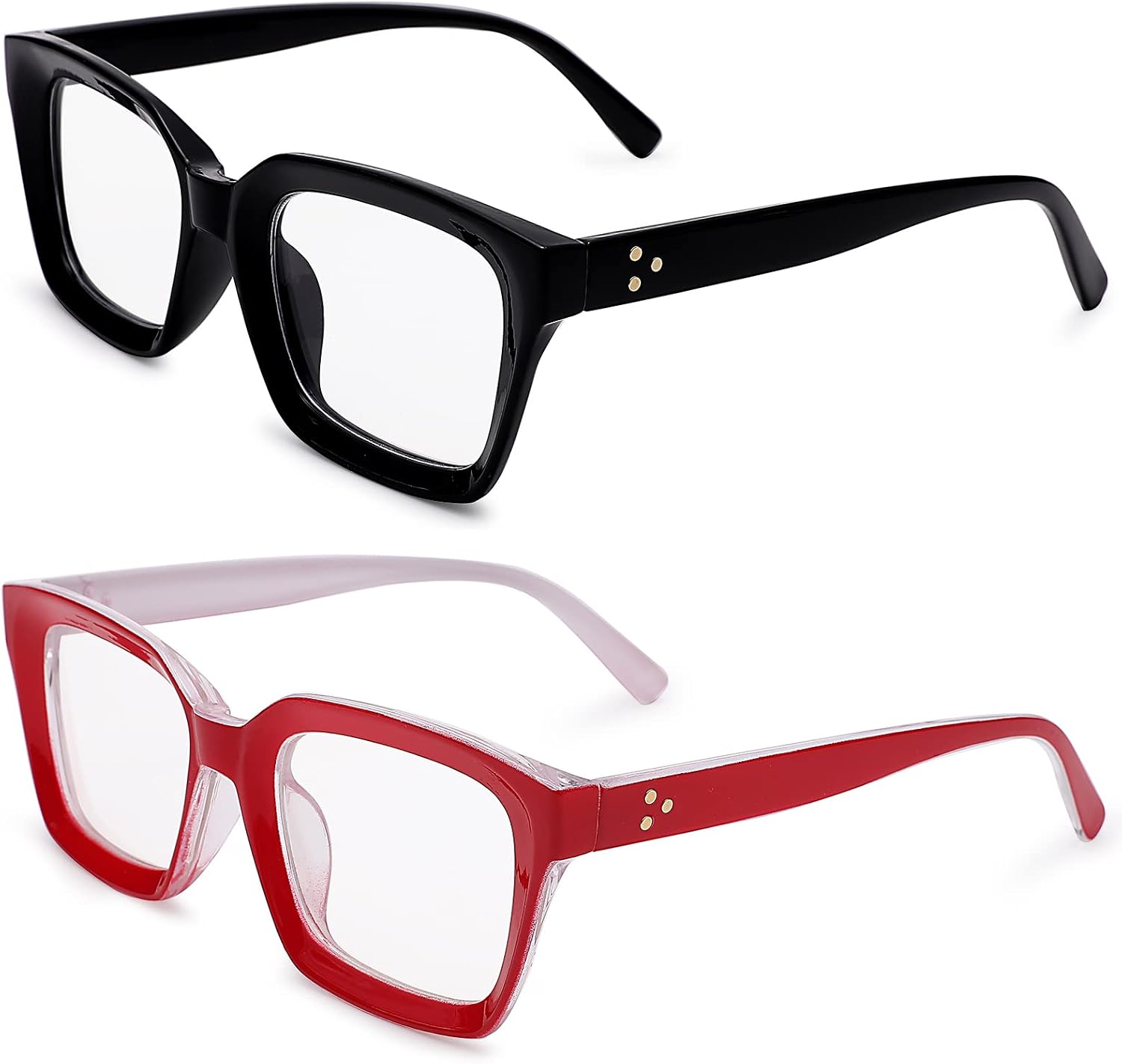 Classic Non-prescription Clear Lens Eyeglasses for Women Thick Square Frame Eyewear