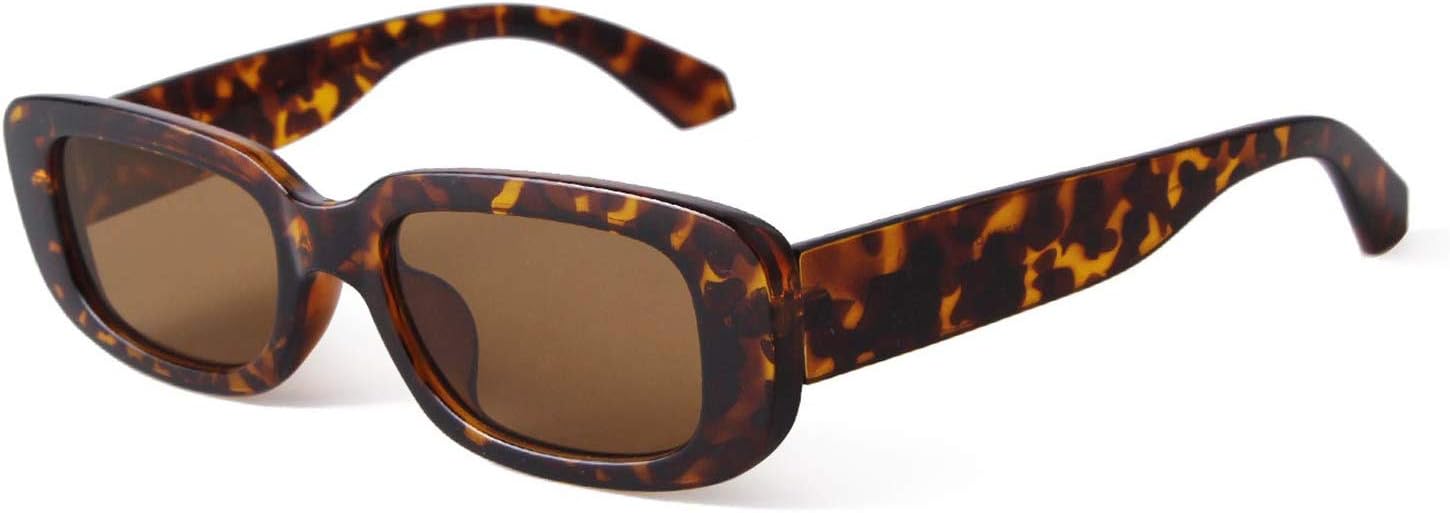 Rectangle Sunglasses for Women Retro Driving Glasses 90's Vintage Fashion Narrow Square Frame UV400 Protection