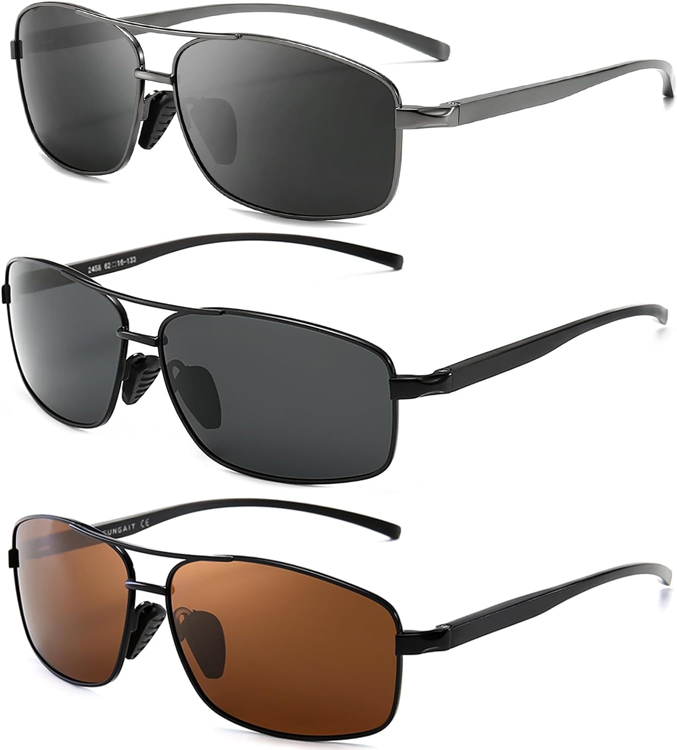 Ultra Lightweight Rectangular Polarized Sunglasses Men UV400 Protection