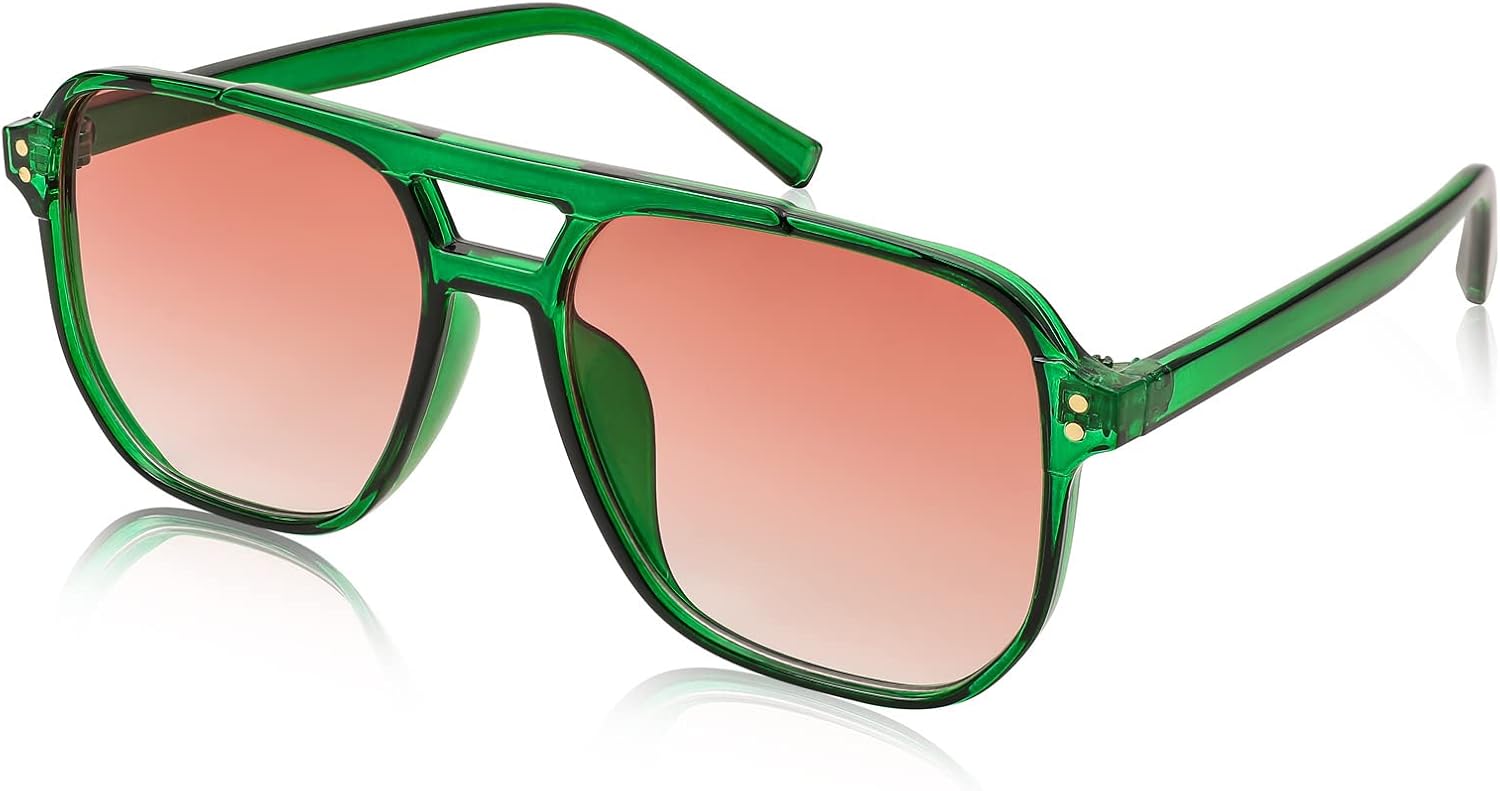 Retro Square Aviator Sunglasses Women Men 70s Vintage Trendy Plastic Frame Sun Glasses B2835