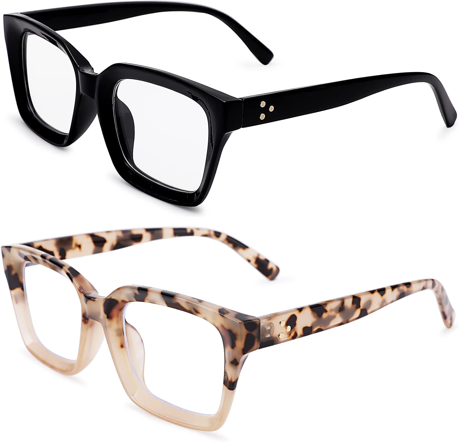 Classic Non-prescription Clear Lens Eyeglasses for Women Thick Square Frame Eyewear
